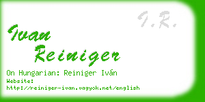 ivan reiniger business card